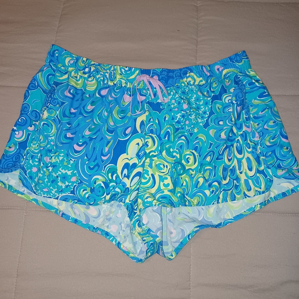 ***FINAL SALE*** Lilly Pulitzer Lilly's Lagoon Luxletic Shorts Large